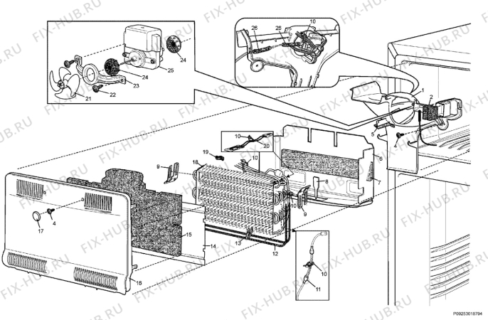 Взрыв-схема холодильника Arthurmartinelux ANB5298X - Схема узла Section 3