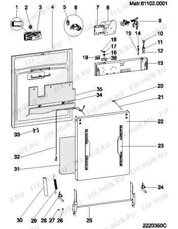 Схема №1 DI623A (F042061) с изображением Провод для посудомойки Indesit C00112910