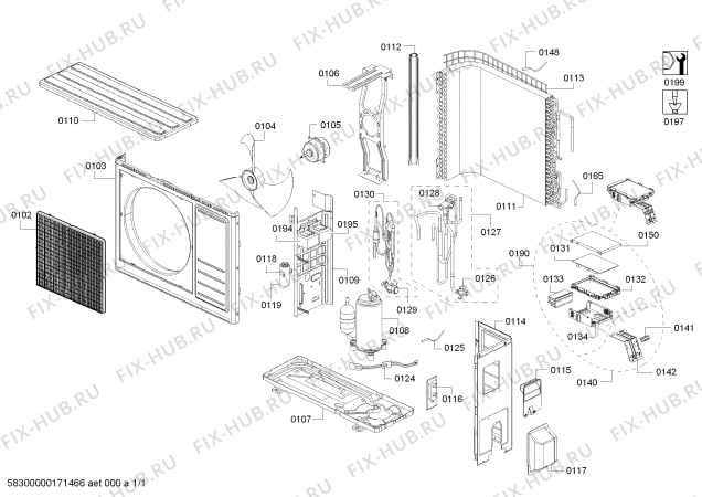 Схема №1 B1ZMA12913 12000 BTU DIS UNITE с изображением Конденсатор для сплит-системы Bosch 00626105