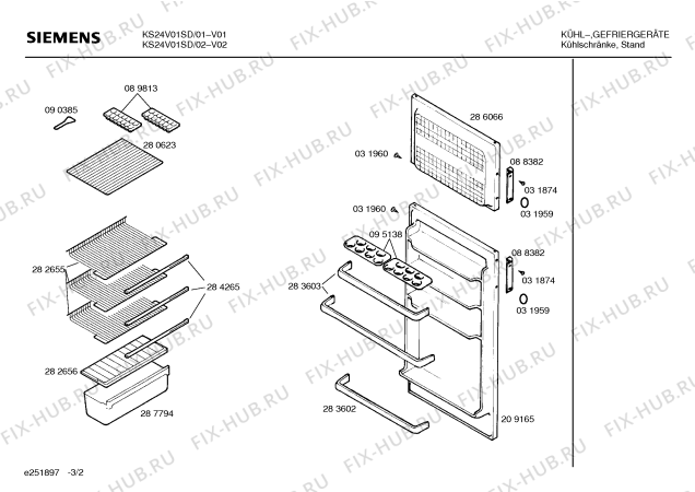 Взрыв-схема холодильника Siemens KS24V01SD - Схема узла 02