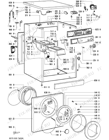 Схема №1 AWM 5050 с изображением Обшивка для стиралки Whirlpool 481245212987