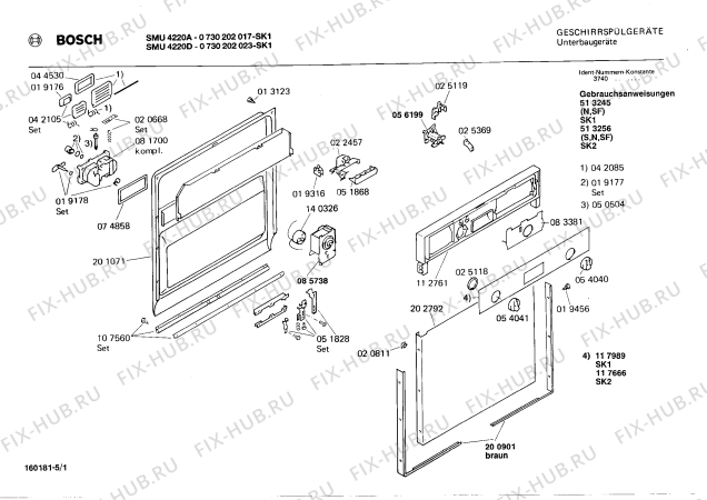 Схема №3 SMI4322G с изображением Панель для посудомойки Bosch 00117666