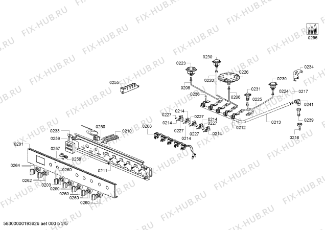 Схема №2 HSB738357M с изображением Ручка двери для электропечи Bosch 11014294