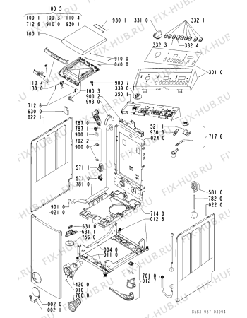 Схема №1 WATE 9379/1 с изображением Декоративная панель для стиральной машины Whirlpool 481245212233