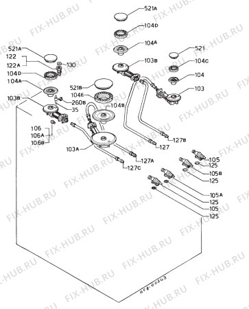 Взрыв-схема плиты (духовки) Castor CVX6947 - Схема узла Functional parts 267