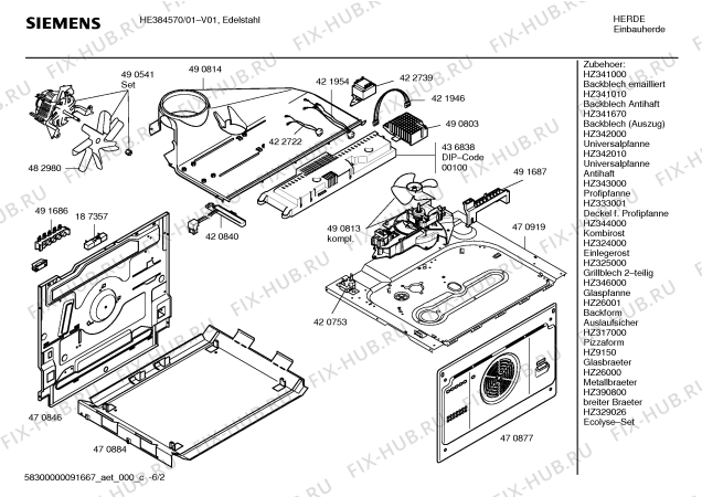 Схема №4 HE384570 с изображением Инструкция по эксплуатации для плиты (духовки) Siemens 00588809