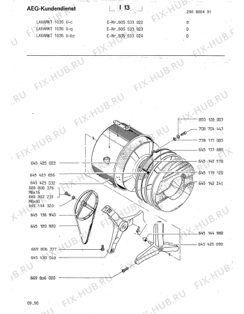 Взрыв-схема стиральной машины Aeg LAV1035 U C - Схема узла Section2