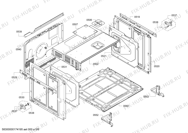 Схема №3 HBG78B960 Bosch с изображением Панель для плиты (духовки) Siemens 00677512
