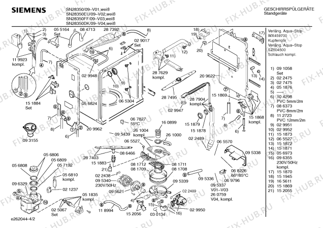 Схема №3 SN58550 с изображением Инструкция по эксплуатации для электропосудомоечной машины Siemens 00517418