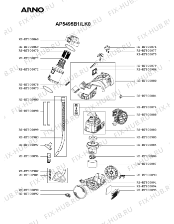 Схема №1 AP5495B2/LK0 с изображением Моторчик для пылесоса Seb RS-RT900883