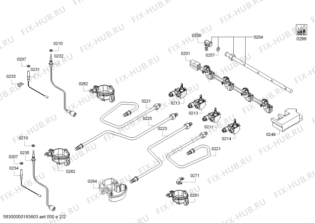 Схема №1 POH6B6B10I с изображением Горелка для плиты (духовки) Bosch 12005617