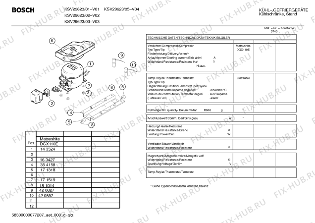 Взрыв-схема холодильника Bosch KSV29623 - Схема узла 03