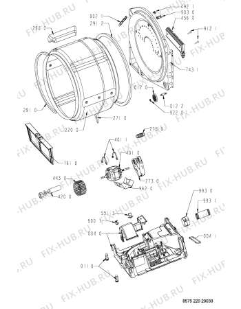 Взрыв-схема сушильной машины Whirlpool SOLE 2004 - Схема узла