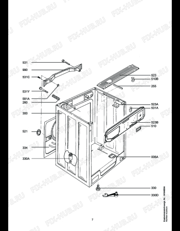 Взрыв-схема стиральной машины Aeg LAV72769 - Схема узла Housing 001
