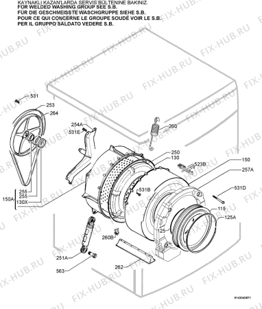 Взрыв-схема стиральной машины Electrolux EWF10277W - Схема узла Functional parts 267