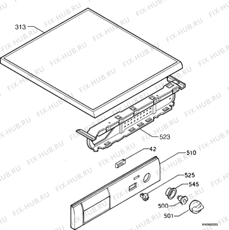 Взрыв-схема стиральной машины Zanussi TDS383W - Схема узла Command panel 037