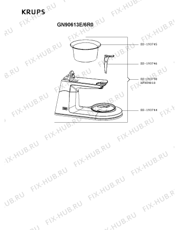 Взрыв-схема блендера (миксера) Krups GN90613E/6R0 - Схема узла QP004315.4P2