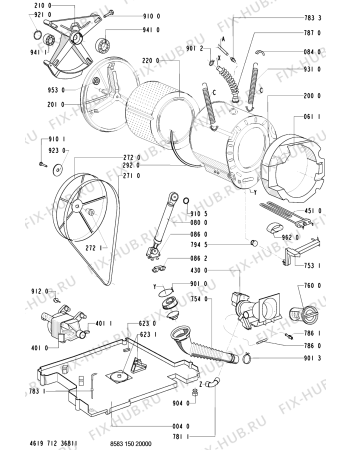 Схема №1 WA 3579 S/WS-B с изображением Вставка для стиралки Whirlpool 481245219678