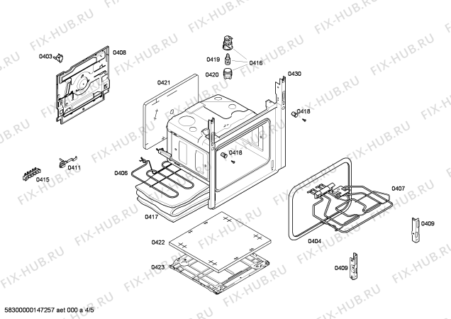 Взрыв-схема плиты (духовки) Bosch HSE420120 - Схема узла 04