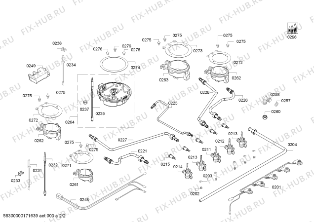 Взрыв-схема плиты (духовки) Siemens EC845QB90E 4G+1W SE76F IH5 - Схема узла 02