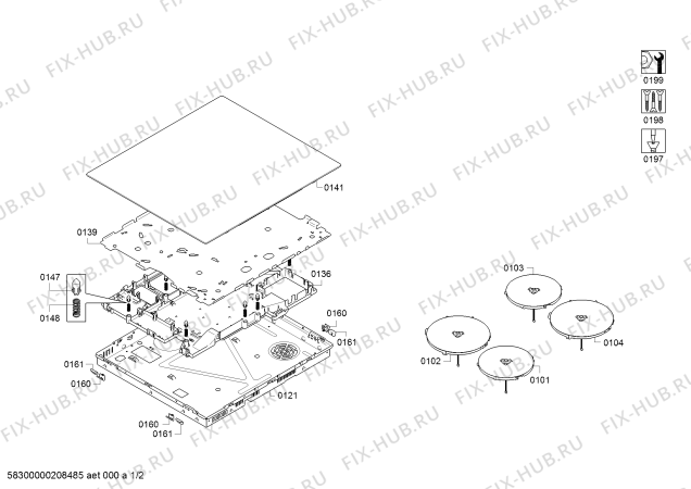 Схема №2 PUG611BB1E с изображением Стеклокерамика для плиты (духовки) Bosch 00777397