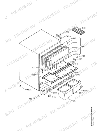 Взрыв-схема холодильника Aeg KU51500 BLOMBERG - Схема узла Housing 001