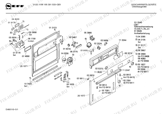 Схема №2 195301533 5122.11IW с изображением Переключатель для холодильника Bosch 00053957