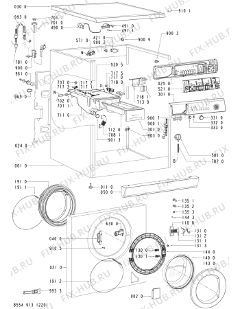 Схема №1 WAK 8266 с изображением Обшивка для стиралки Whirlpool 481245311051