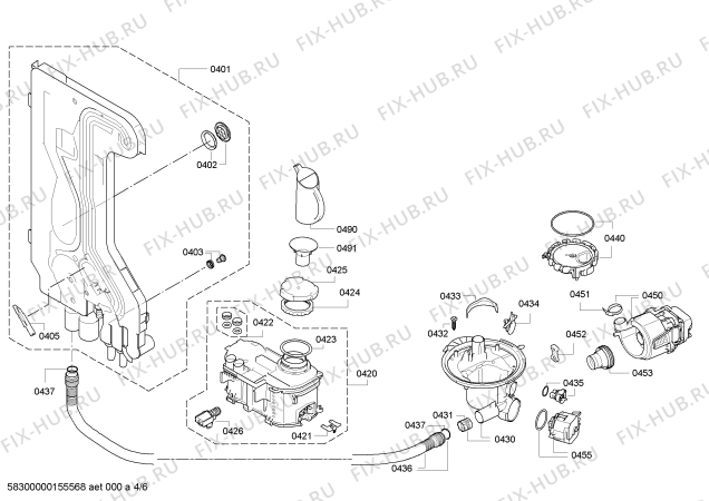 Схема №3 SMV50M20EU с изображением Силовой модуль запрограммированный для посудомоечной машины Siemens 00653369