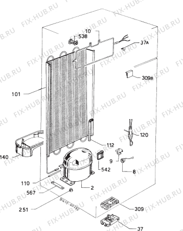 Взрыв-схема холодильника Zanussi Z23.2G - Схема узла Refrigerator cooling system