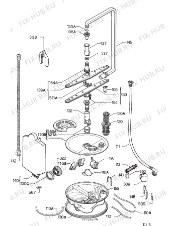Взрыв-схема посудомоечной машины Zoppas PB42 - Схема узла Hydraulic System 272