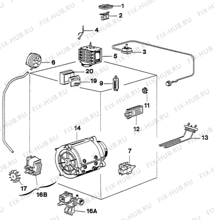 Взрыв-схема стиральной машины Zanussi ZC823X - Схема узла W30 Electrical details E