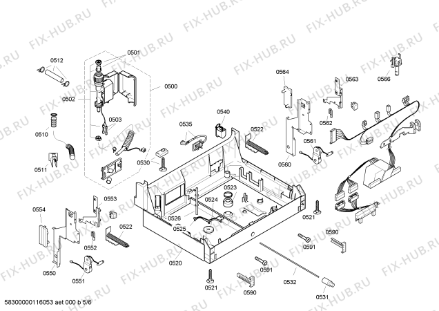 Взрыв-схема посудомоечной машины Siemens SE56T590AU - Схема узла 05