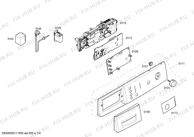 Схема №2 WLX16160IT AquaVigil с изображением Панель управления для стиралки Bosch 00665683