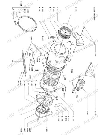 Схема №2 AWL 560 с изображением Емкость для стиралки Whirlpool 481241818286