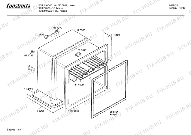 Схема №2 E1125G0FG 1071.03-10 с изображением Ручка для электропечи Bosch 00030412