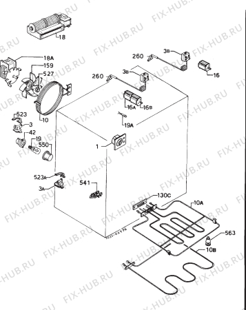 Взрыв-схема плиты (духовки) Zanussi ZDA45B - Схема узла Electrical equipment 268