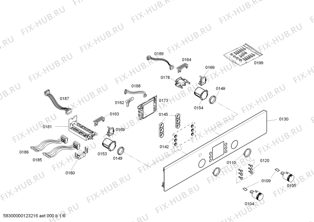 Схема №1 HB760580 с изображением Кабель для плиты (духовки) Bosch 00608464