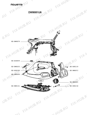 Схема №1 DW9081U6 с изображением Крышка для электроутюга Rowenta RS-DW0072