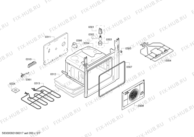 Схема №4 PHCB154155 с изображением Стеклокерамика для духового шкафа Bosch 00712088