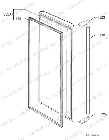 Взрыв-схема холодильника Aeg Electrolux A70258GS - Схема узла Door 003