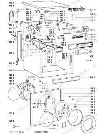 Схема №2 WA 8385/WS-NL с изображением Декоративная панель для стиралки Whirlpool 481245219826