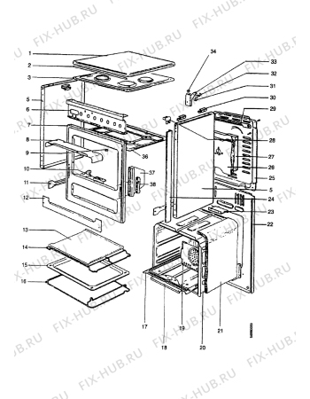 Взрыв-схема комплектующей Zanussi ZA6021BL/1 - Схема узла Housing 001