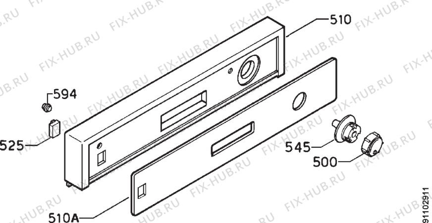 Взрыв-схема посудомоечной машины Zanussi ID416B - Схема узла Command panel 037