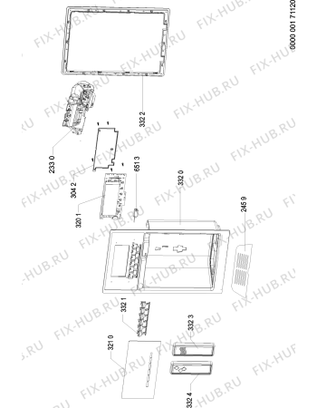 Схема №5 ASS20FWWI4 с изображением Ящичек для холодильной камеры Whirlpool 480132103147