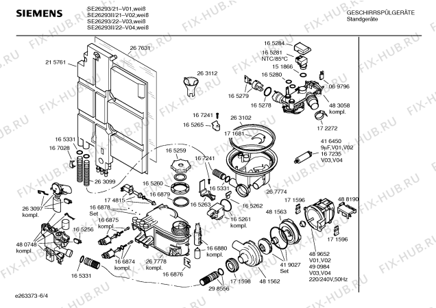 Схема №2 SE26293II PlusSense с изображением Набор кнопок для посудомойки Siemens 00187658