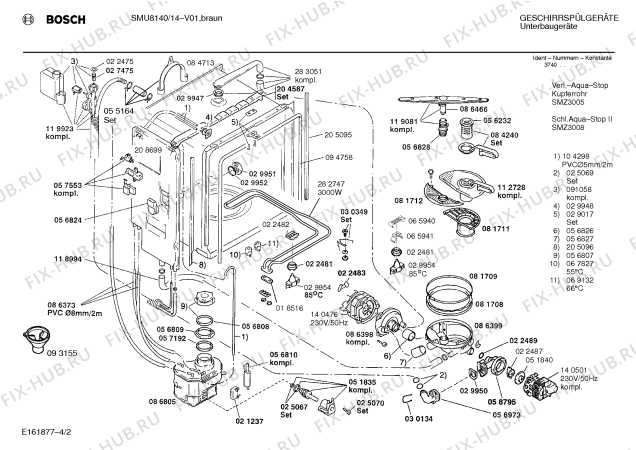 Взрыв-схема посудомоечной машины Bosch SMU8140 - Схема узла 02