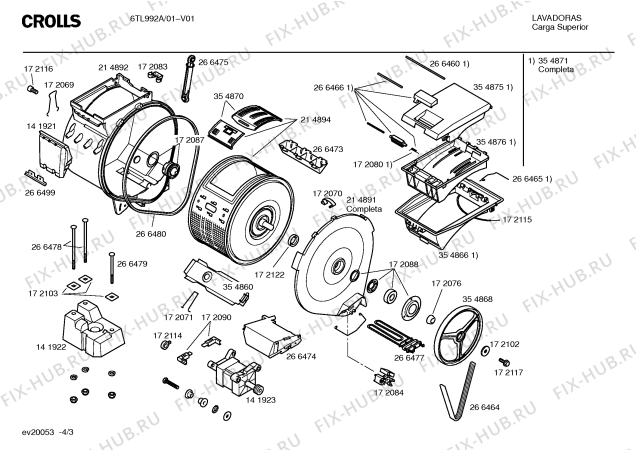 Схема №3 6TL992A TL992 с изображением Таблица программ для стиралки Bosch 00523374