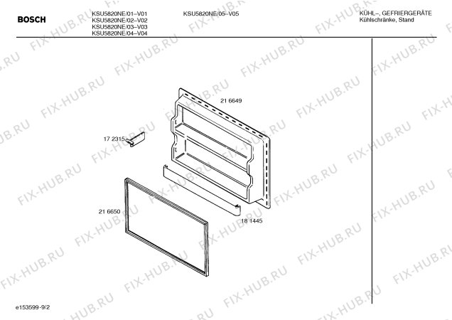 Схема №5 KS58U20NE с изображением Планка для холодильника Bosch 00360169