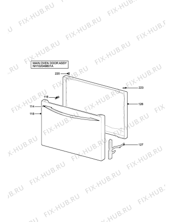 Взрыв-схема плиты (духовки) Tricity Bendix SI222W - Схема узла H10 Main Oven Door (large)